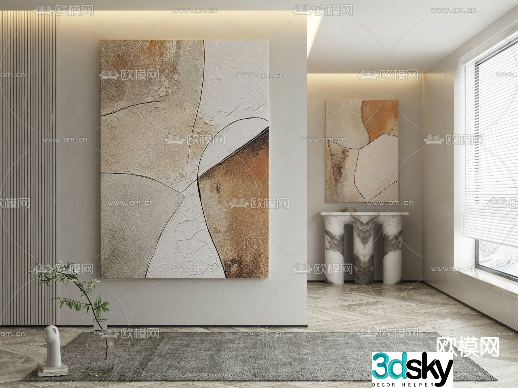 Decorative painting Hanging painting 3d model