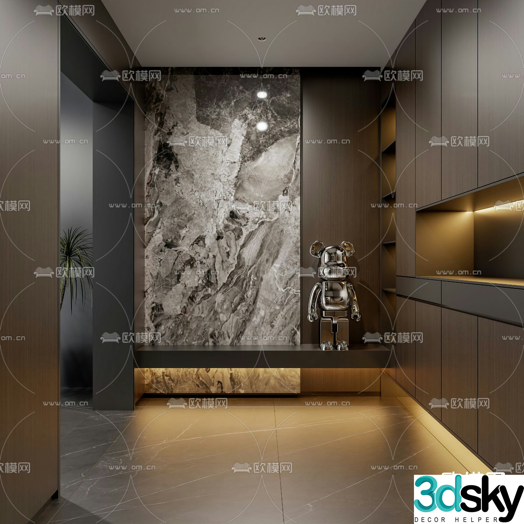 Entrance shoe cabinet 3D model