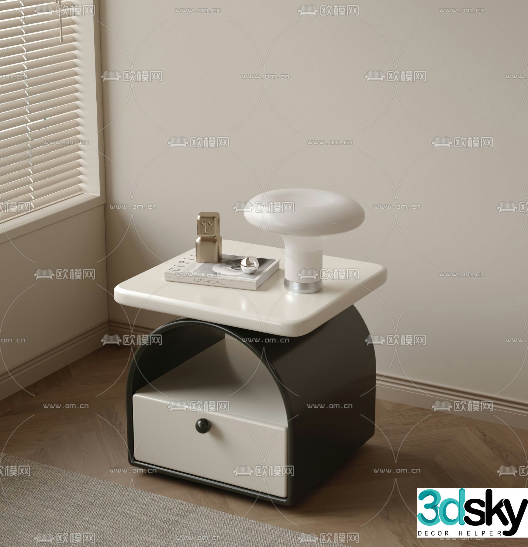 Modern bedside table 3d model