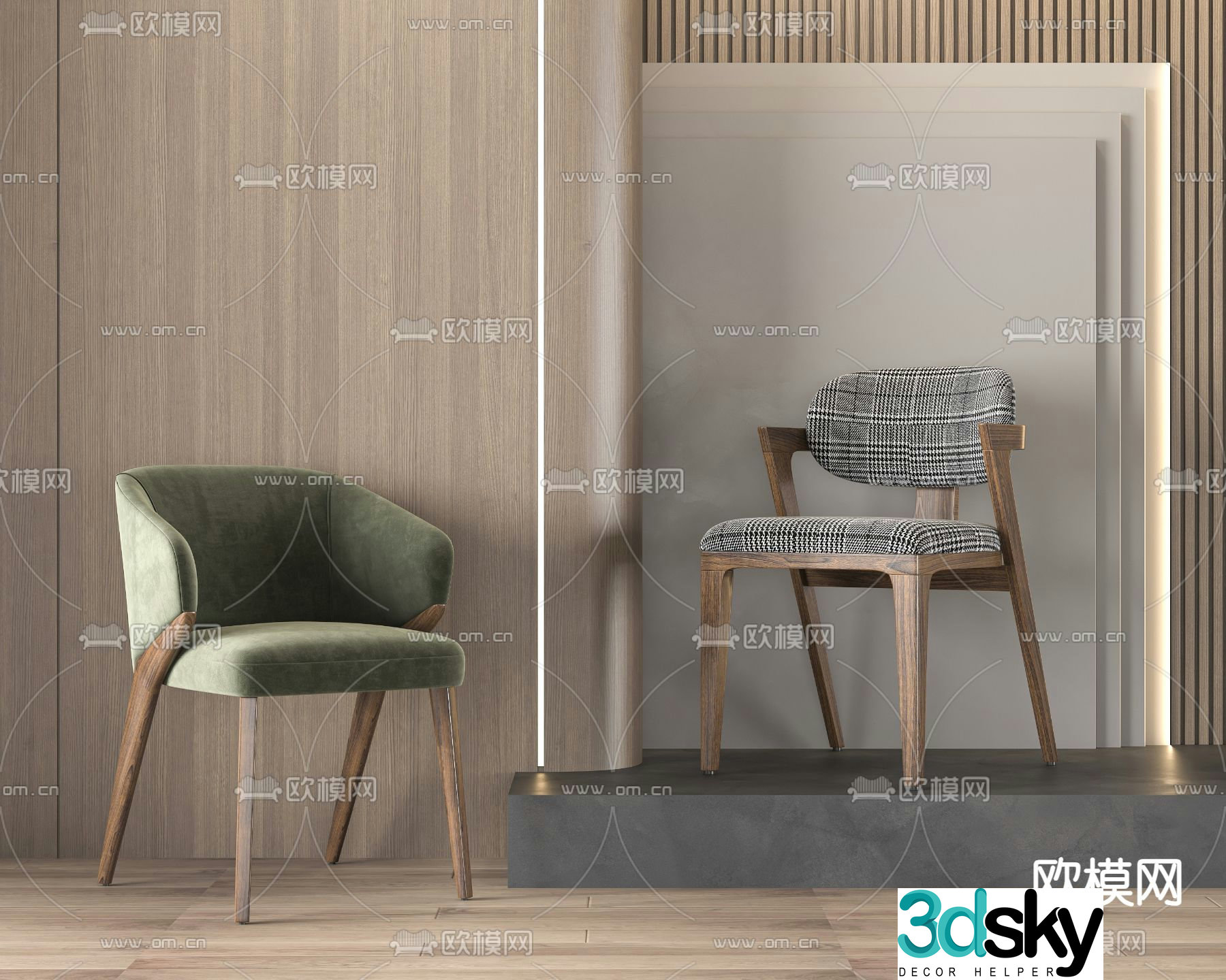 Wabi-sabi chair dining chair 3d model