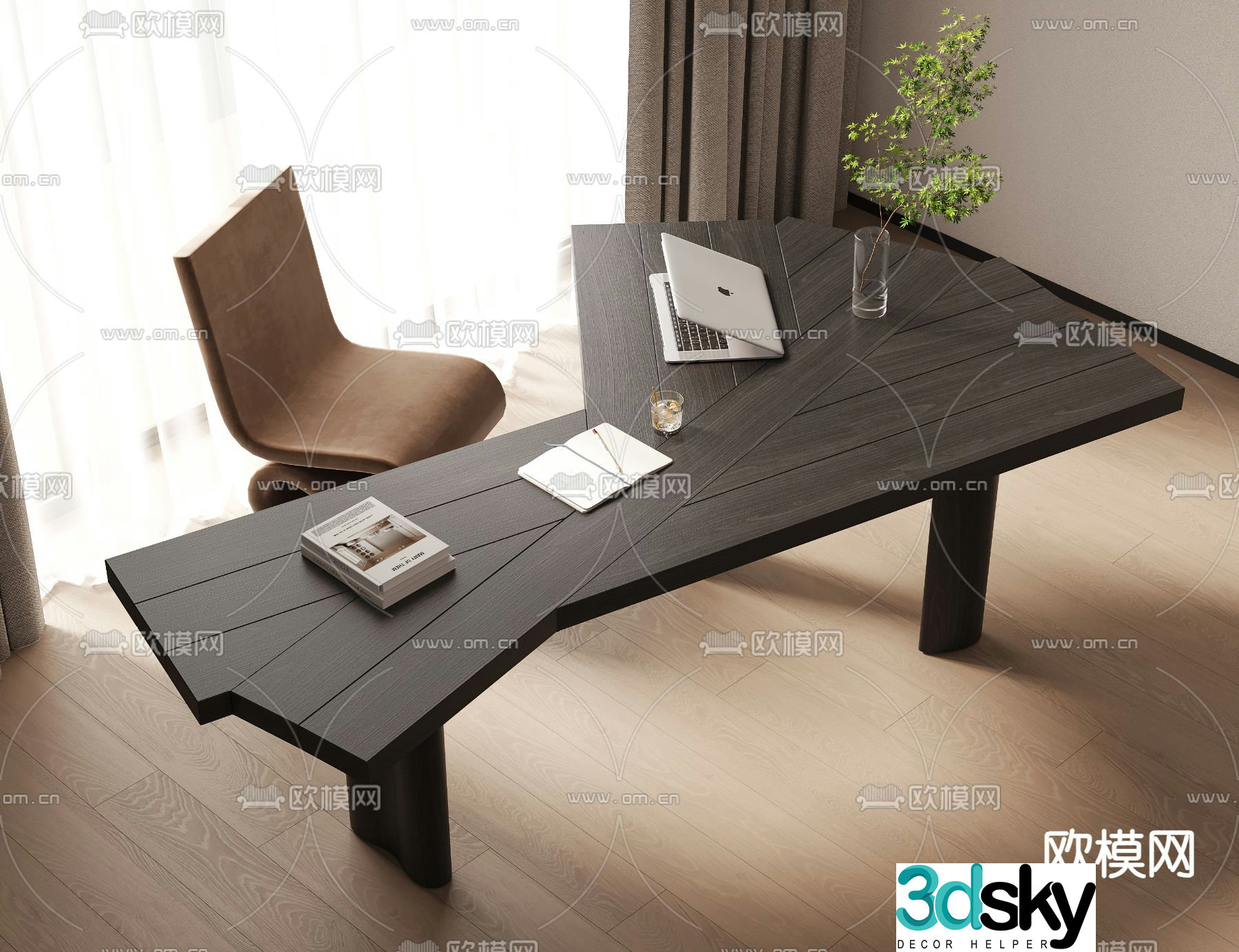 Modern desk chair 3d model