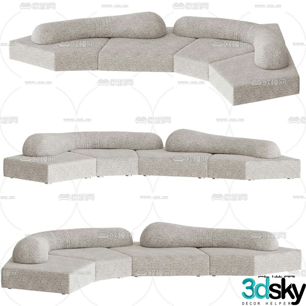 Edra multi-person sofa 3d model