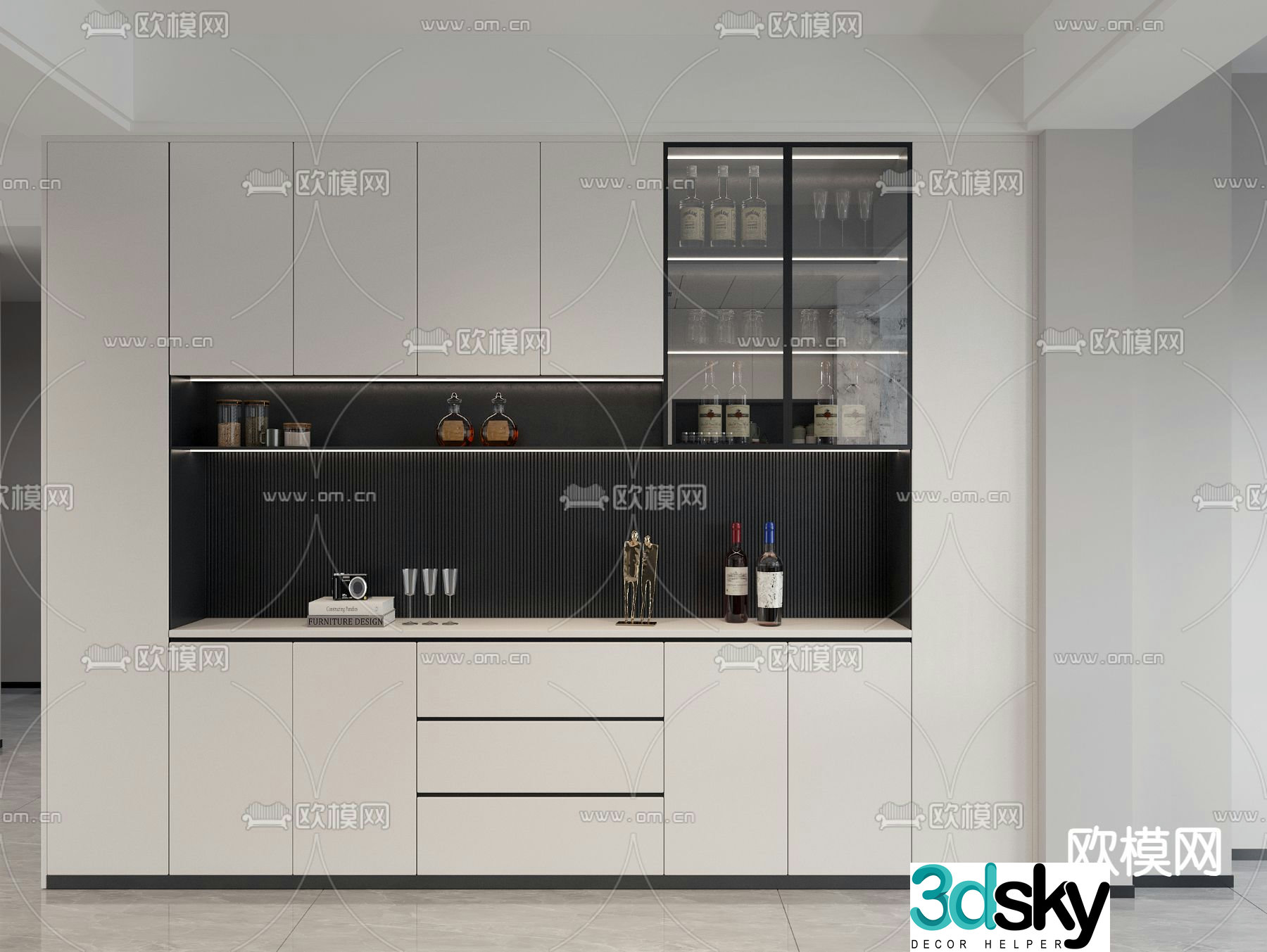 Sideboard wine cabinet 3d model