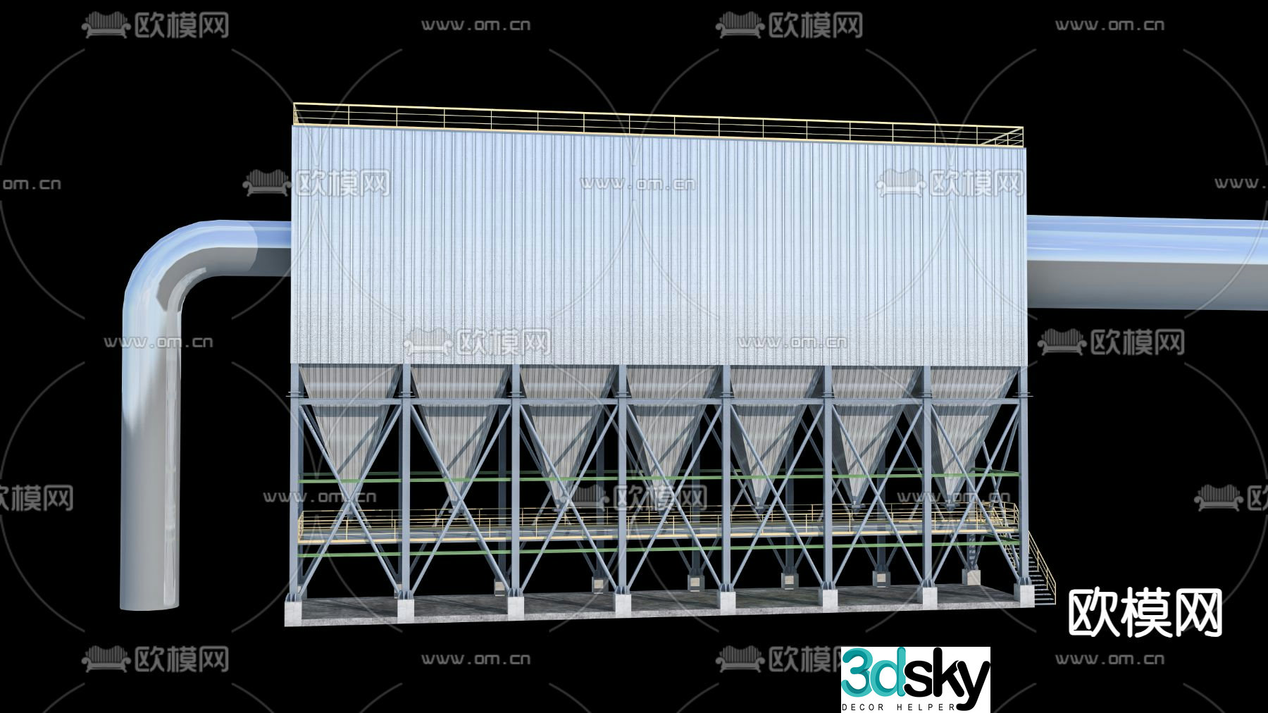 Modern desulfurization dust collector 3d model