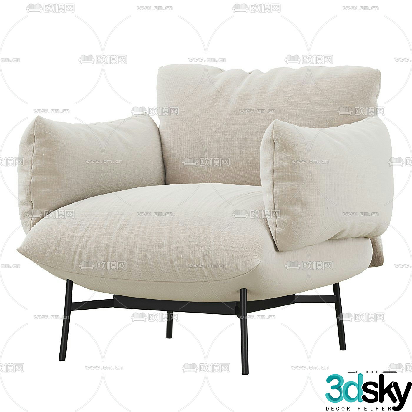 Modern leisure sofa single sofa 3d model