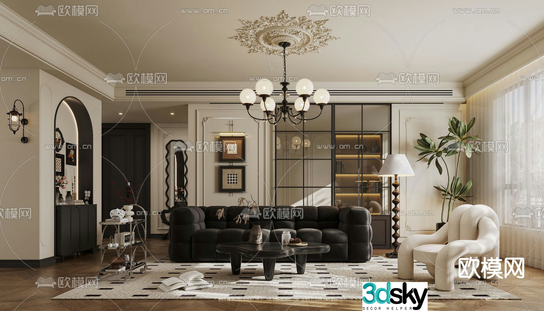 French living room 3d model