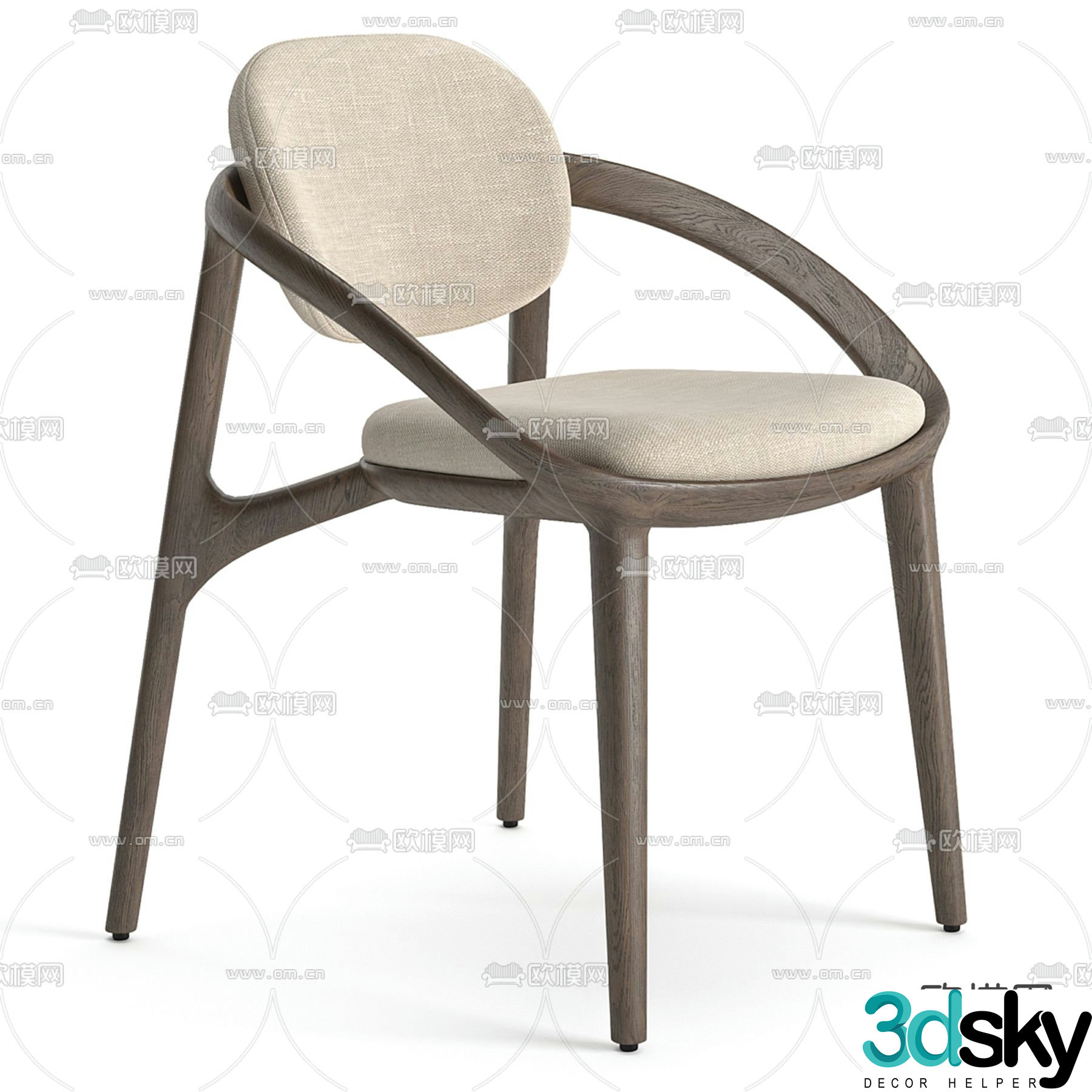 Wabi-sabi chair leisure chair 3d model