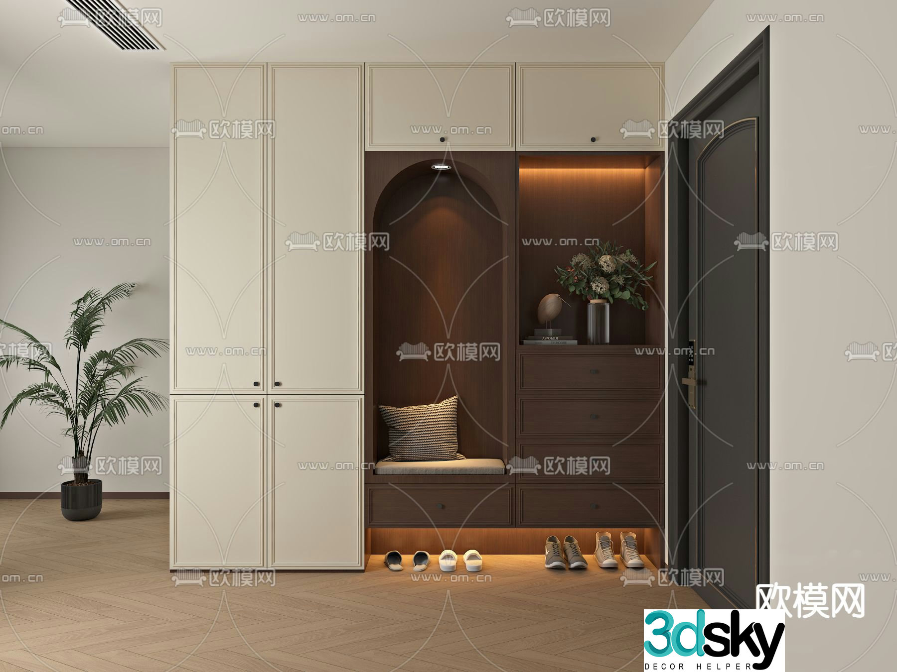 Entrance shoe cabinet 3D model