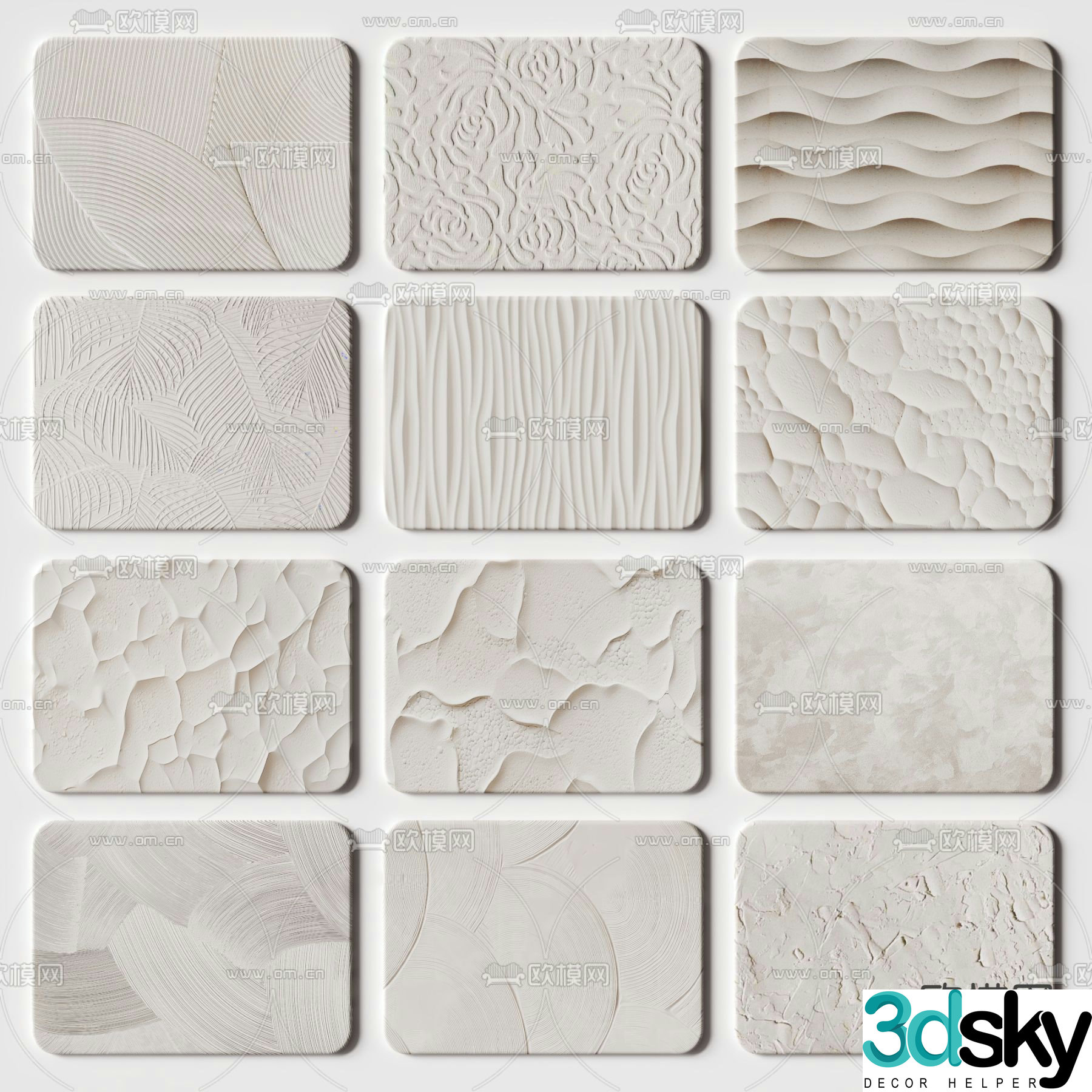 Modern texture wall 3d model