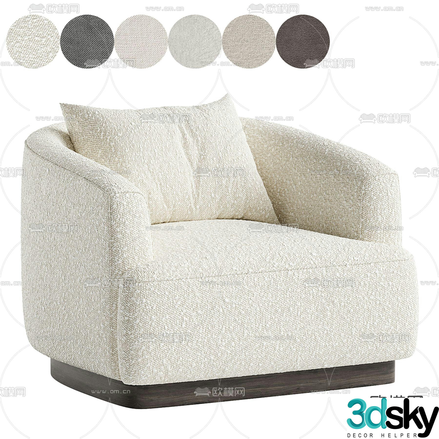 Rimini single sofa 3d model