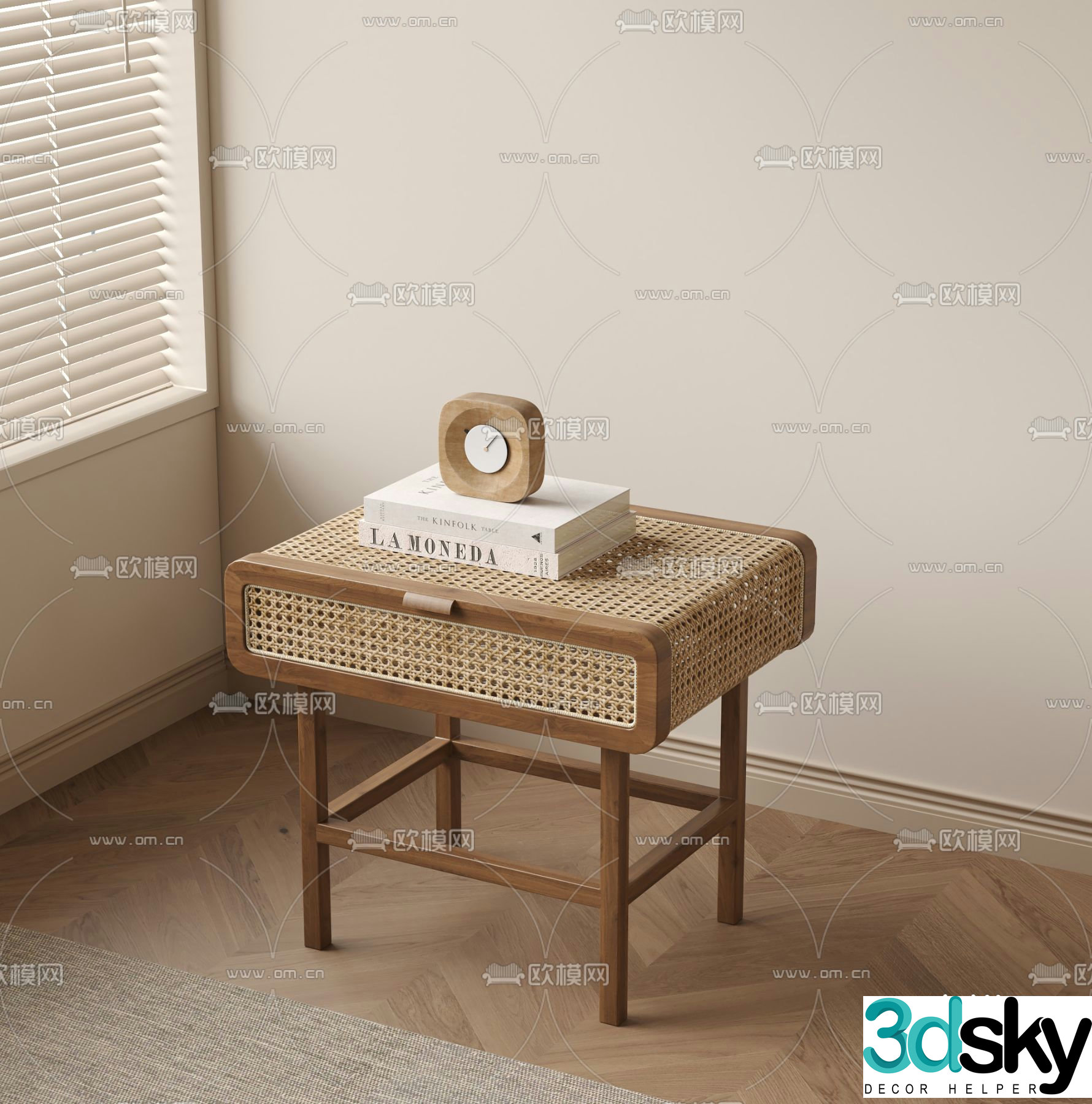 wabi-sabi bedside table 3d model