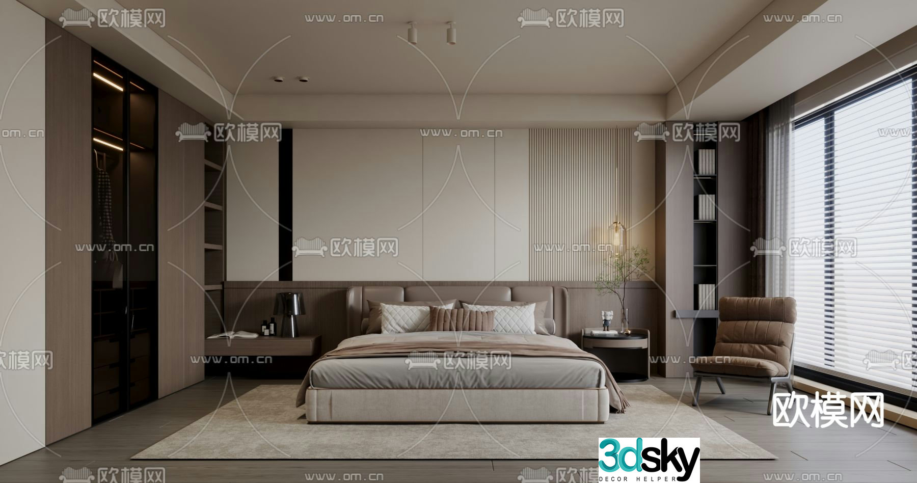 Italian master bedroom 3d model