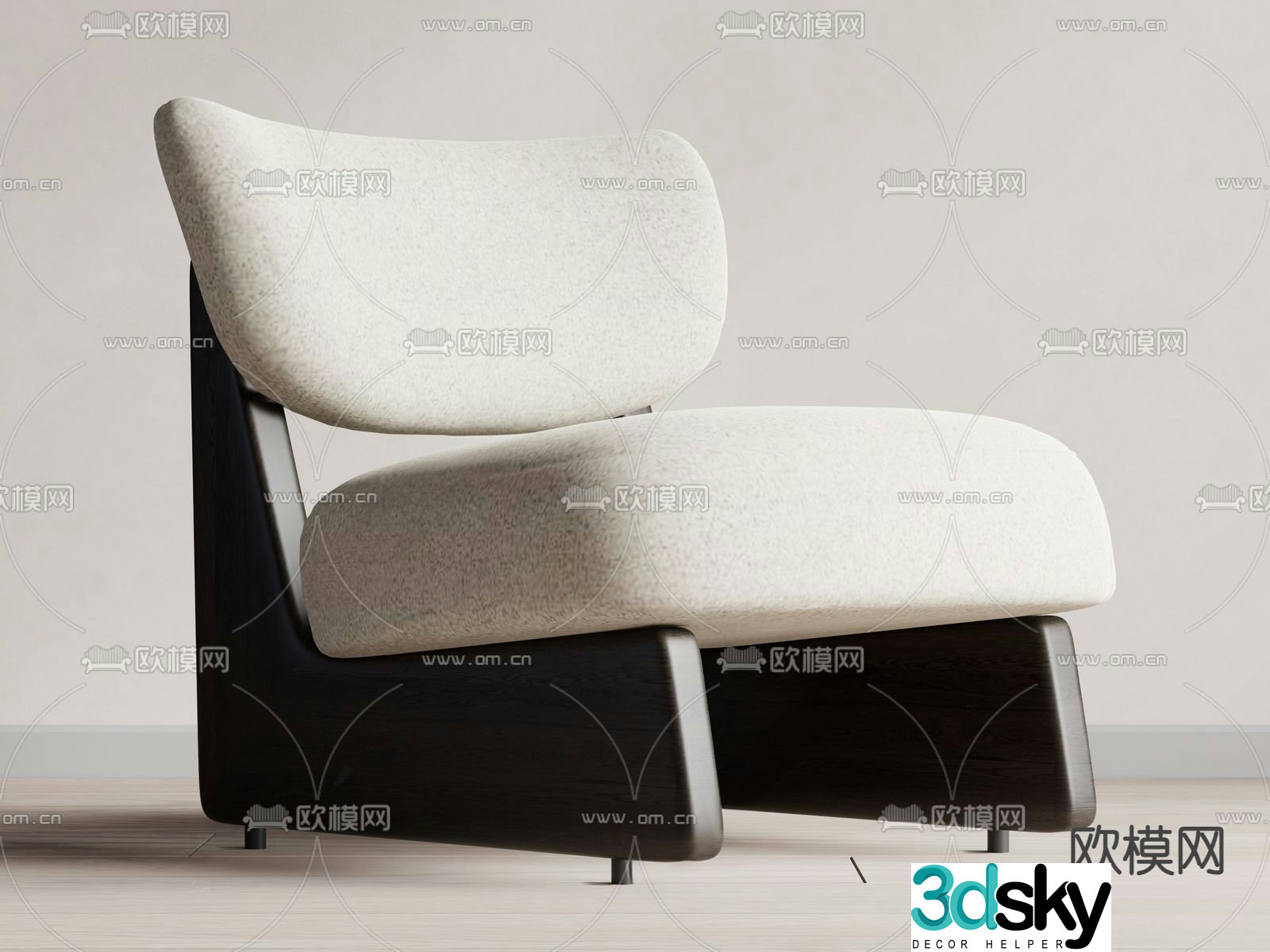 Wabi-sabi chair leisure chair 3d model