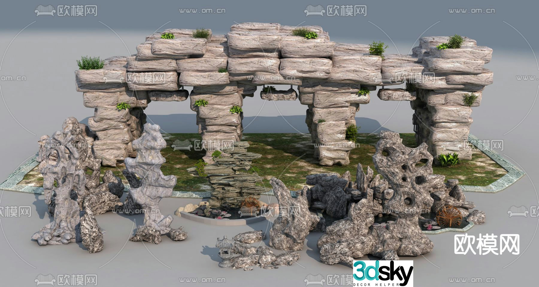 New Chinese style landscape stone Taihu stone stone 3D model