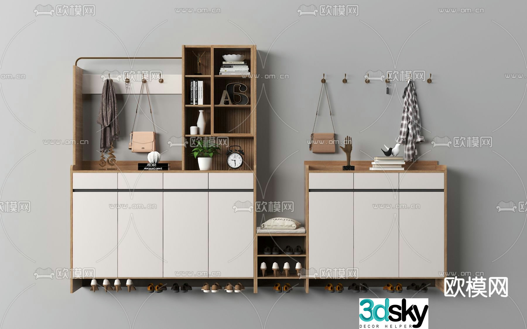 Modern shoe cabinet home shoe cabinet 3d model
