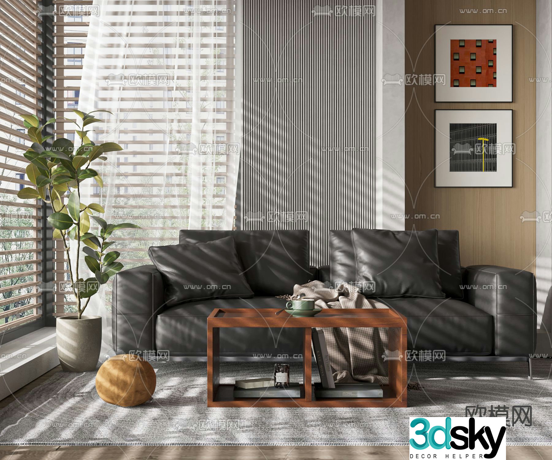Modern sofa coffee table 3d model