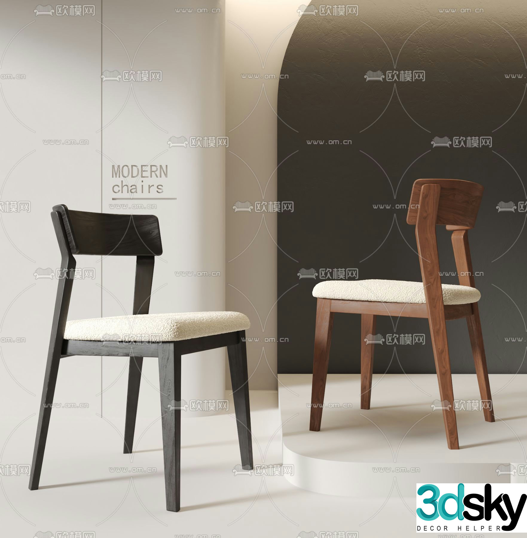 Medieval style chair dining chair 3d model