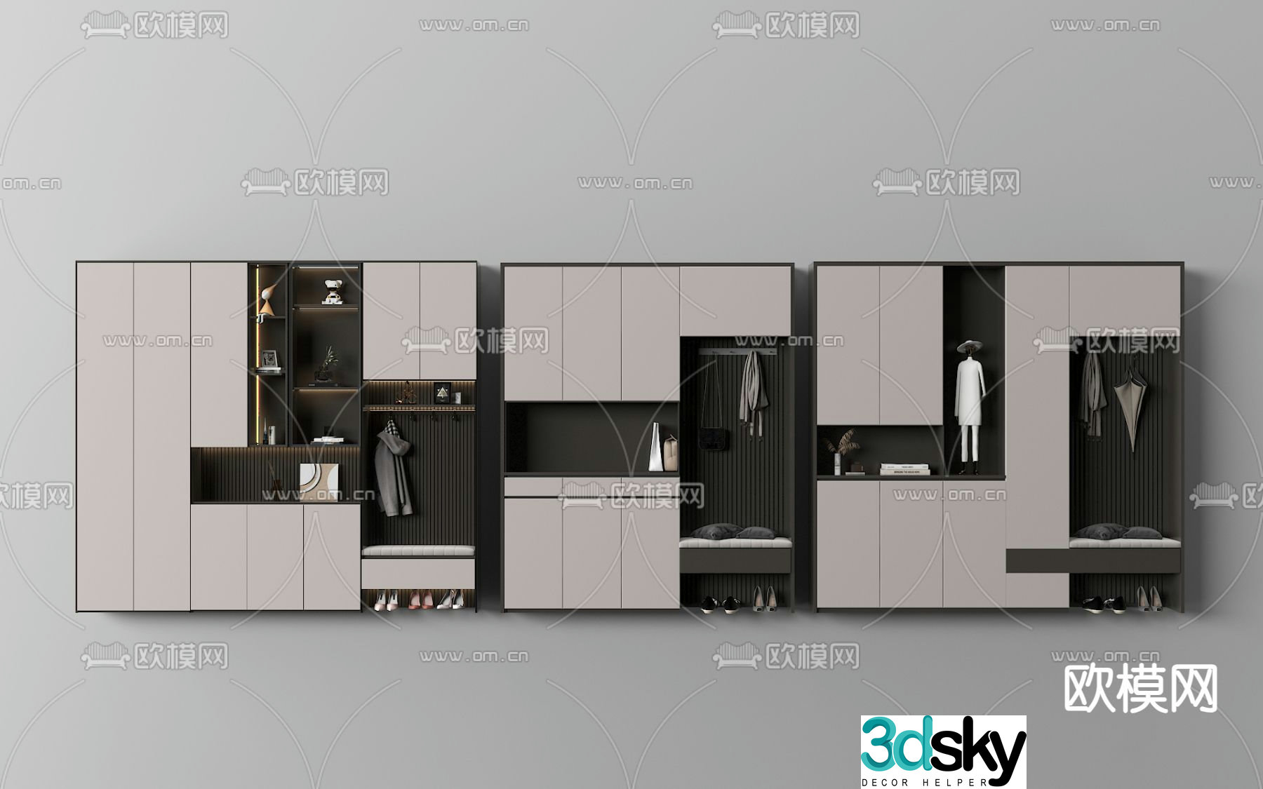Modern shoe cabinet home shoe cabinet 3d model