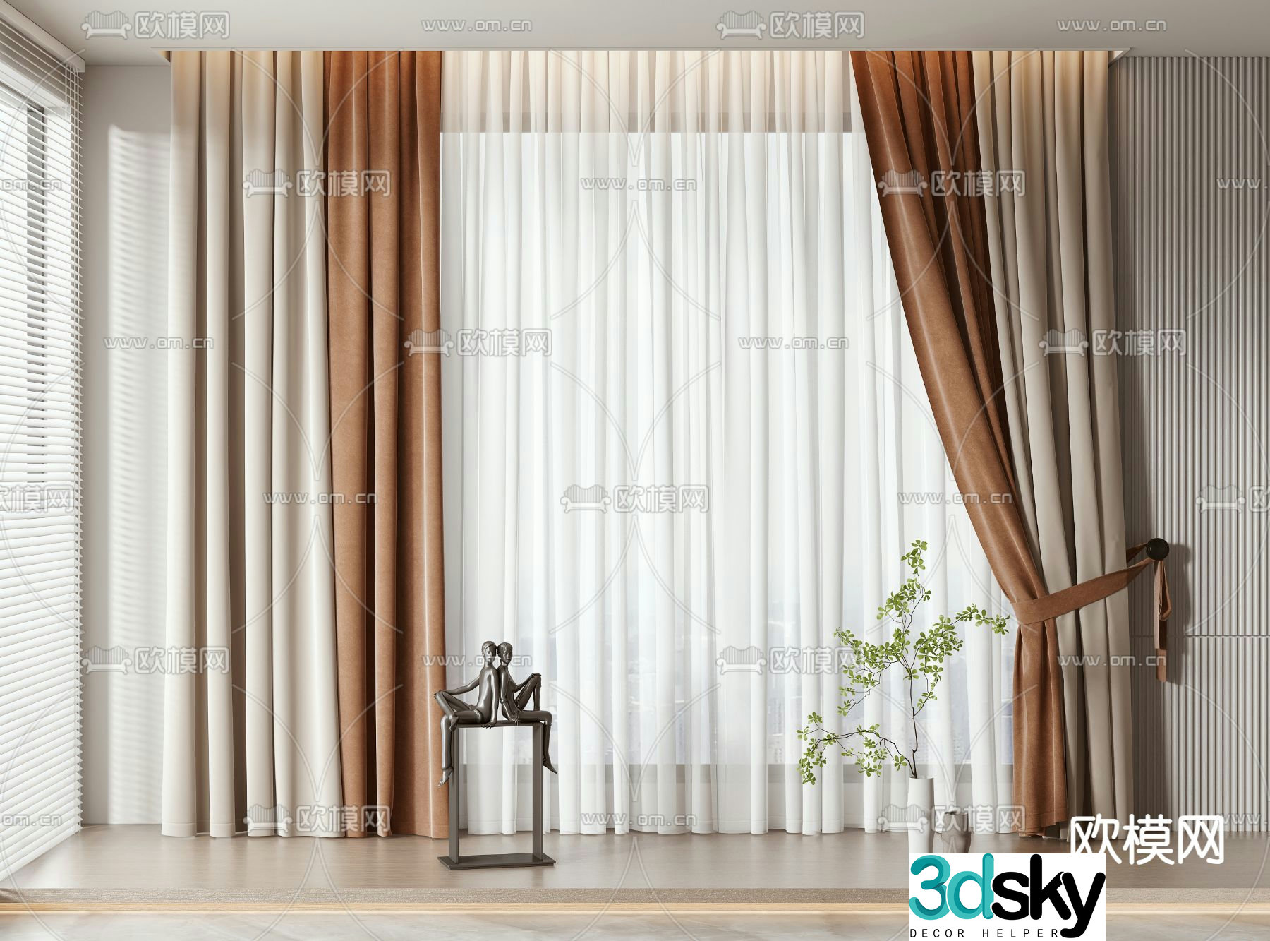 Modern curtain 3d model
