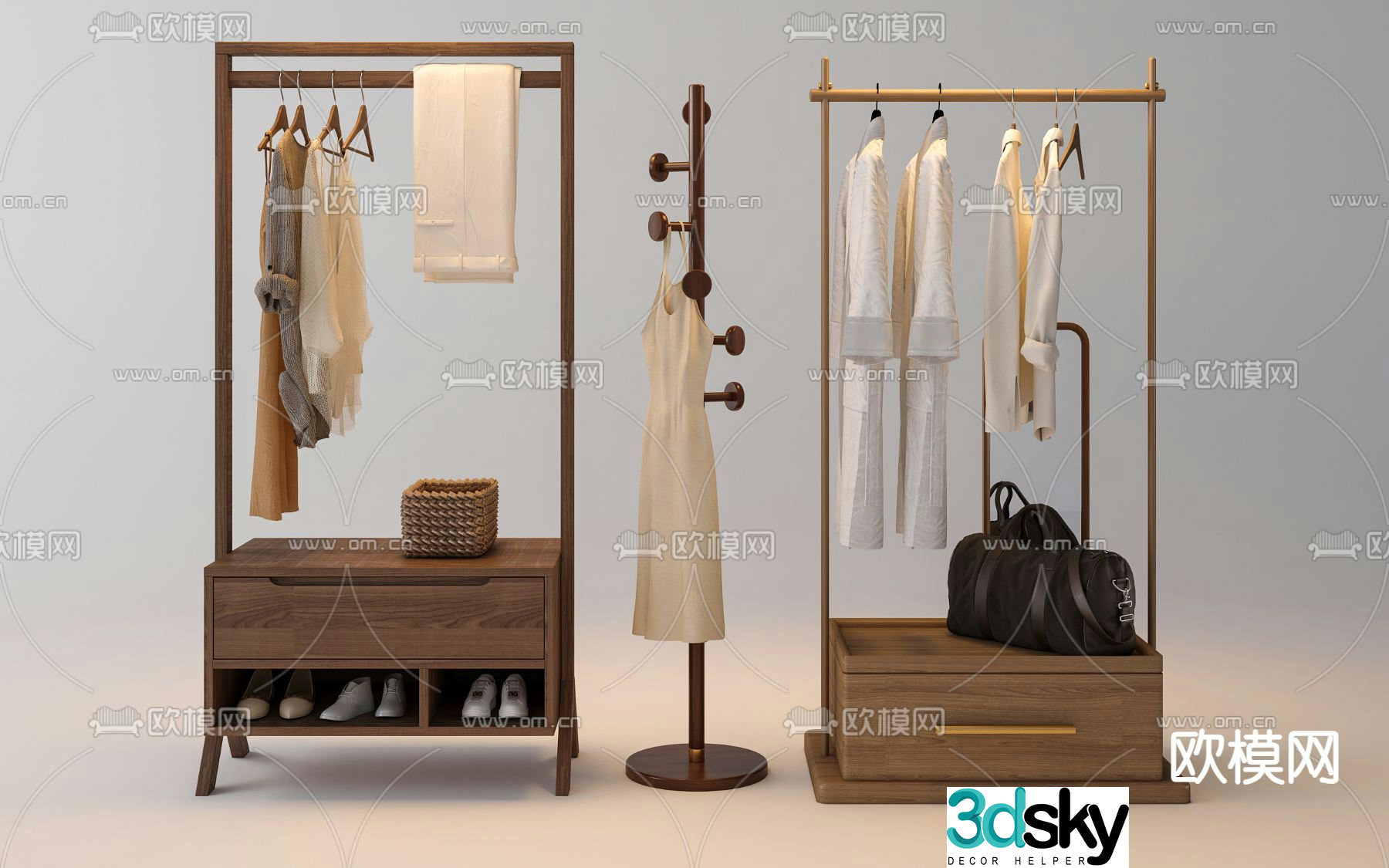Middle-aged windbreaker hanger 3d model