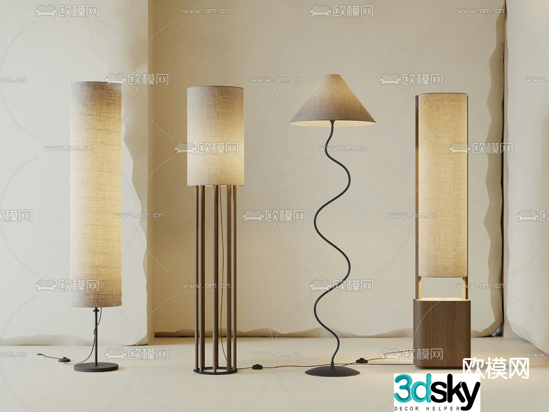 Modern floor lamp 3d model