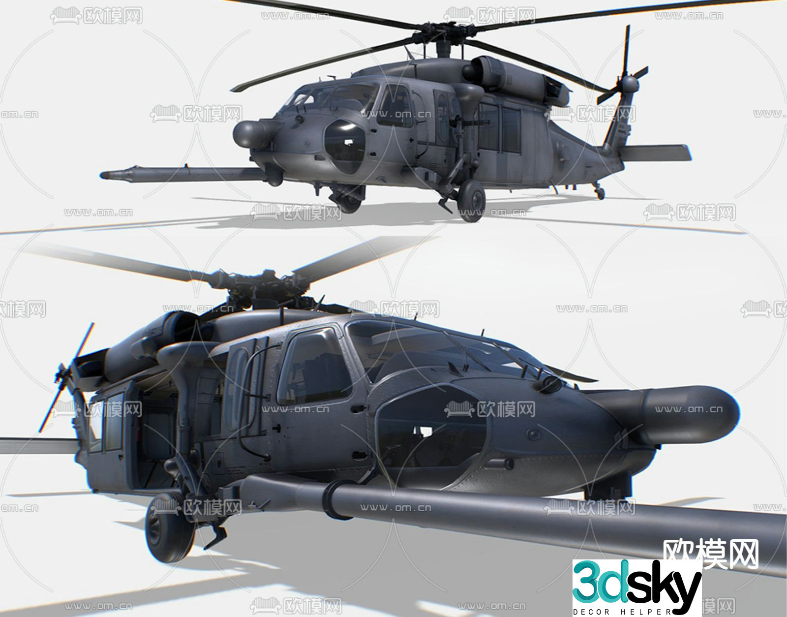 black hawk helicopter 3d model