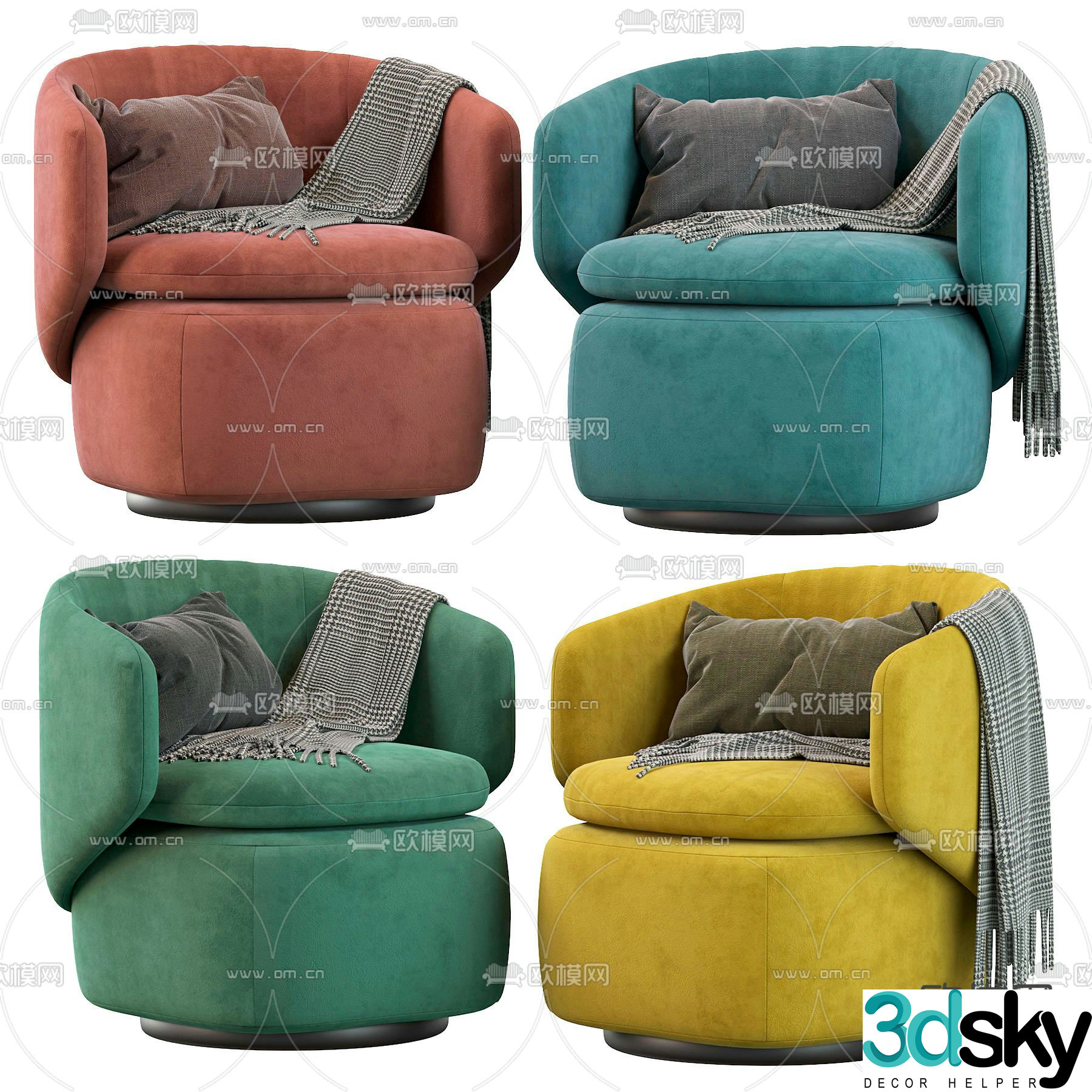 Single sofa 3d model