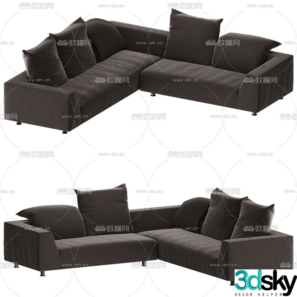 Edra multi-seater sofa corner sofa 3d model