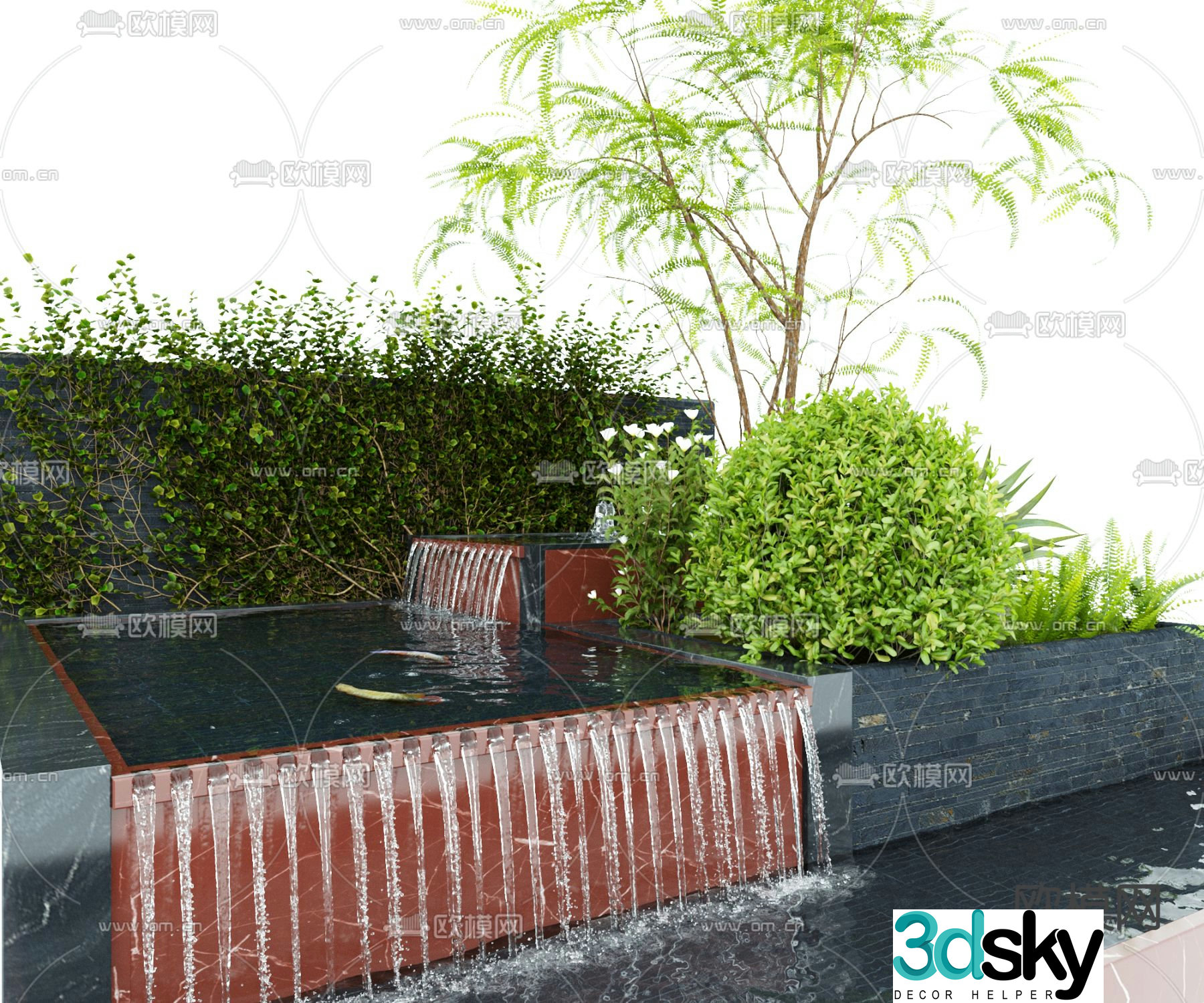 waterscape plant landscape 3d model