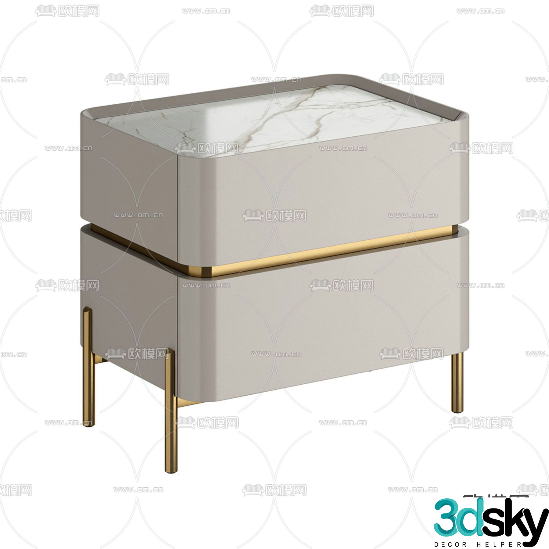 Modern bedside table 3d model