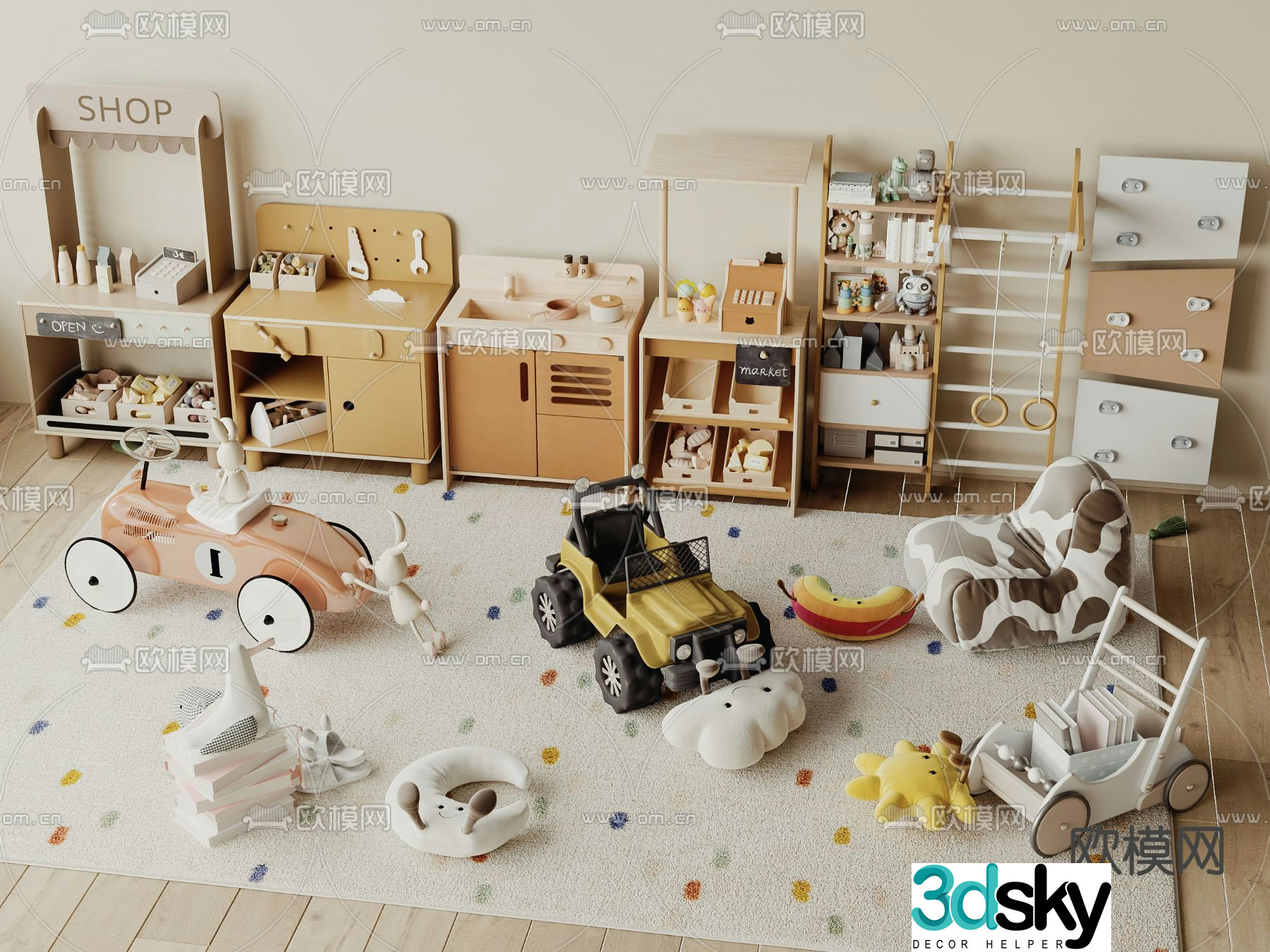 Modern children’s toys 3d model