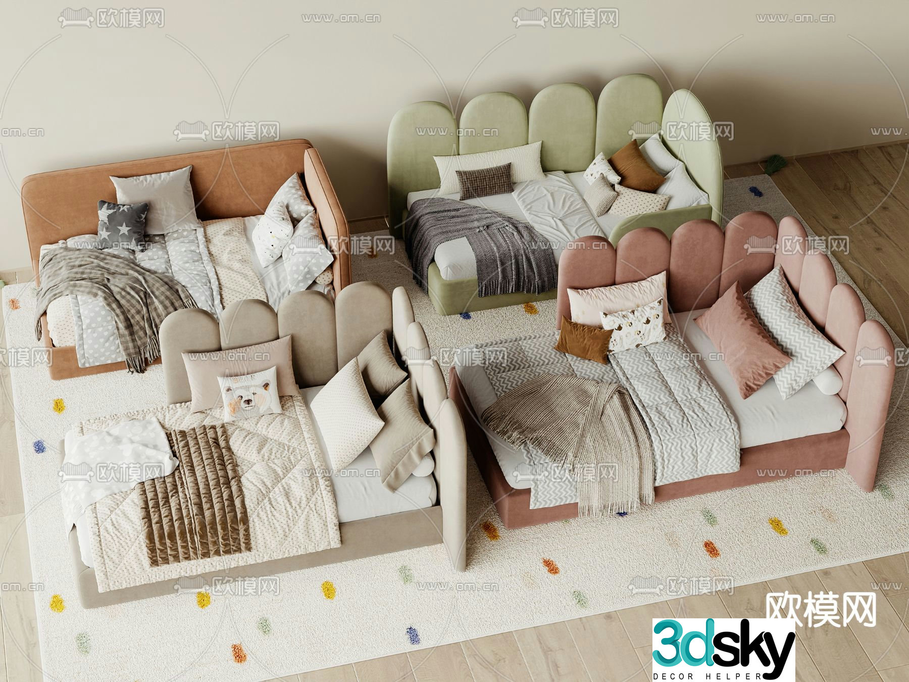 Modern crib 3d model