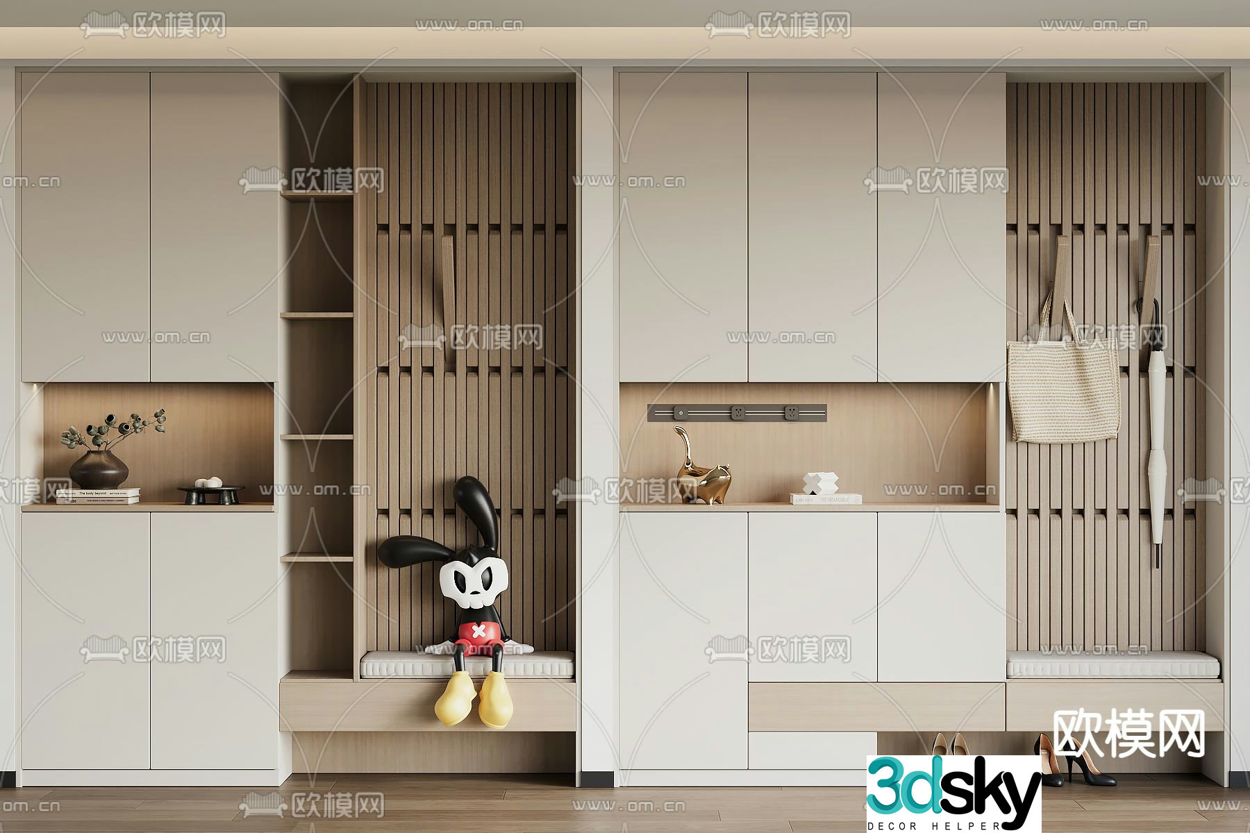 Modern shoe cabinet 3d model