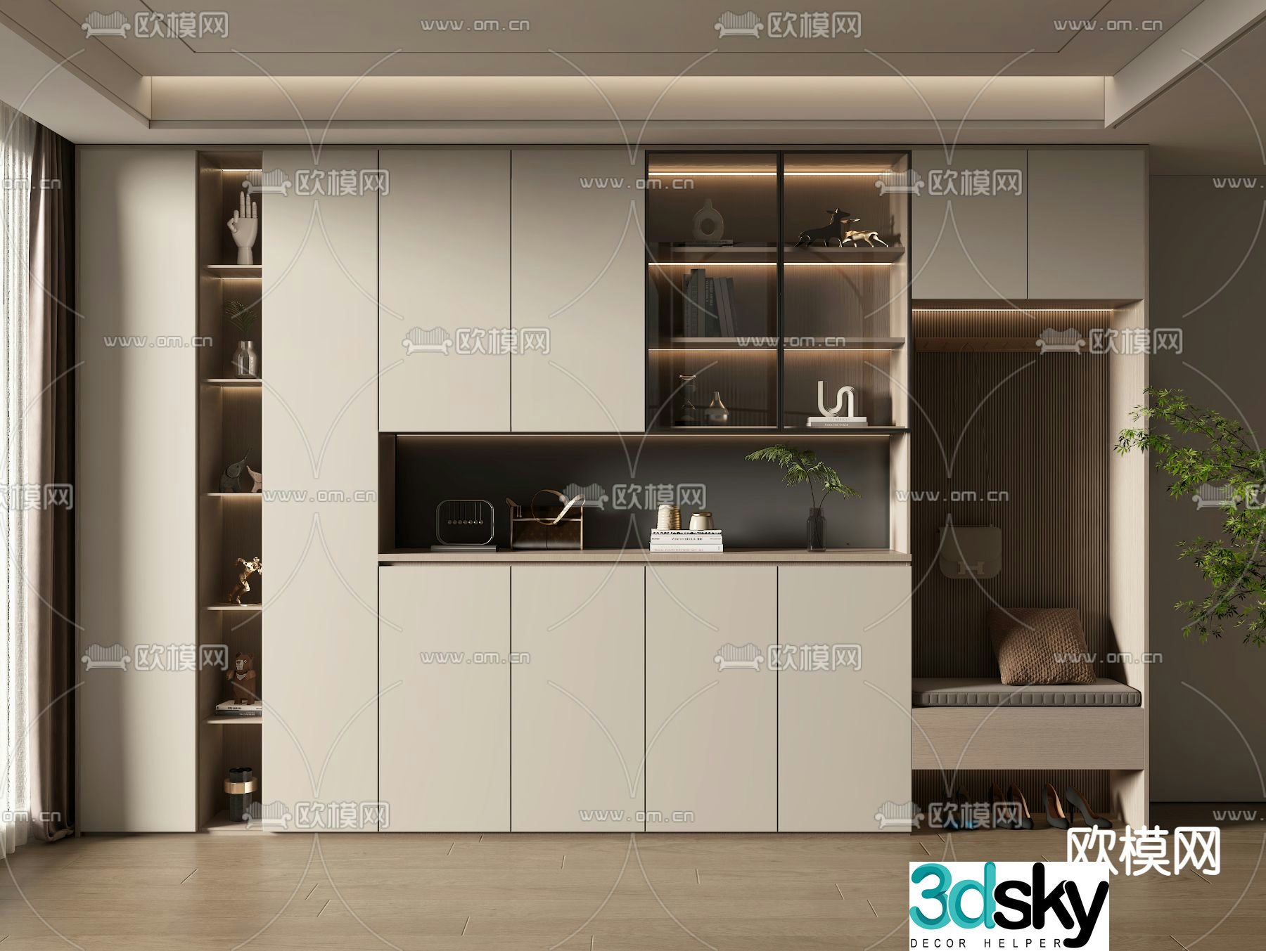 Entrance shoe cabinet 3D model