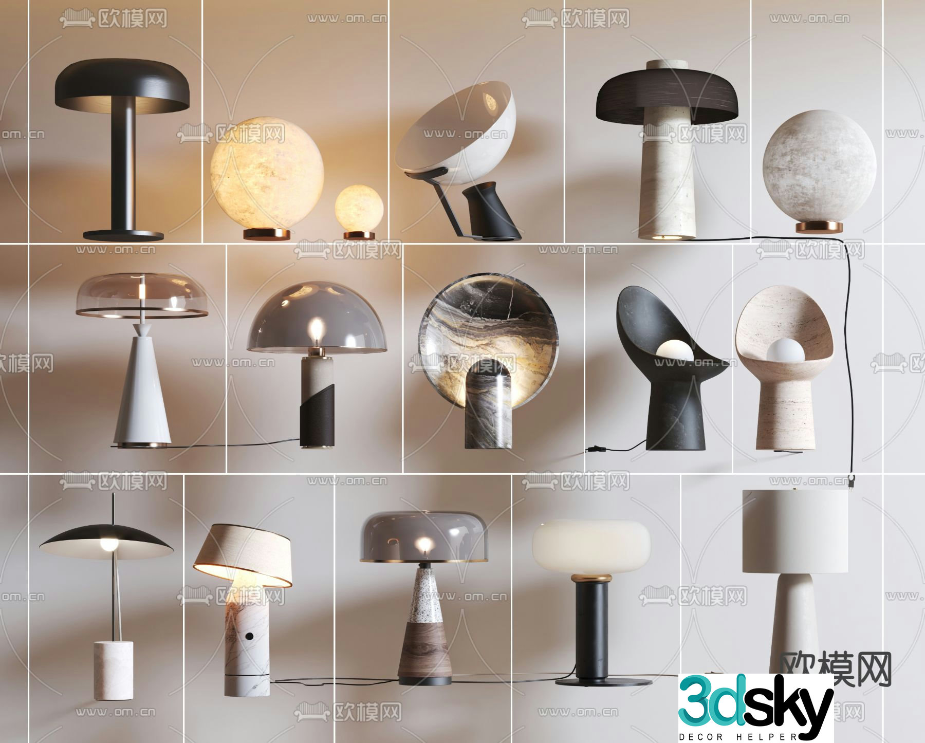 Modern desk lamp simple desk lamp 3d model