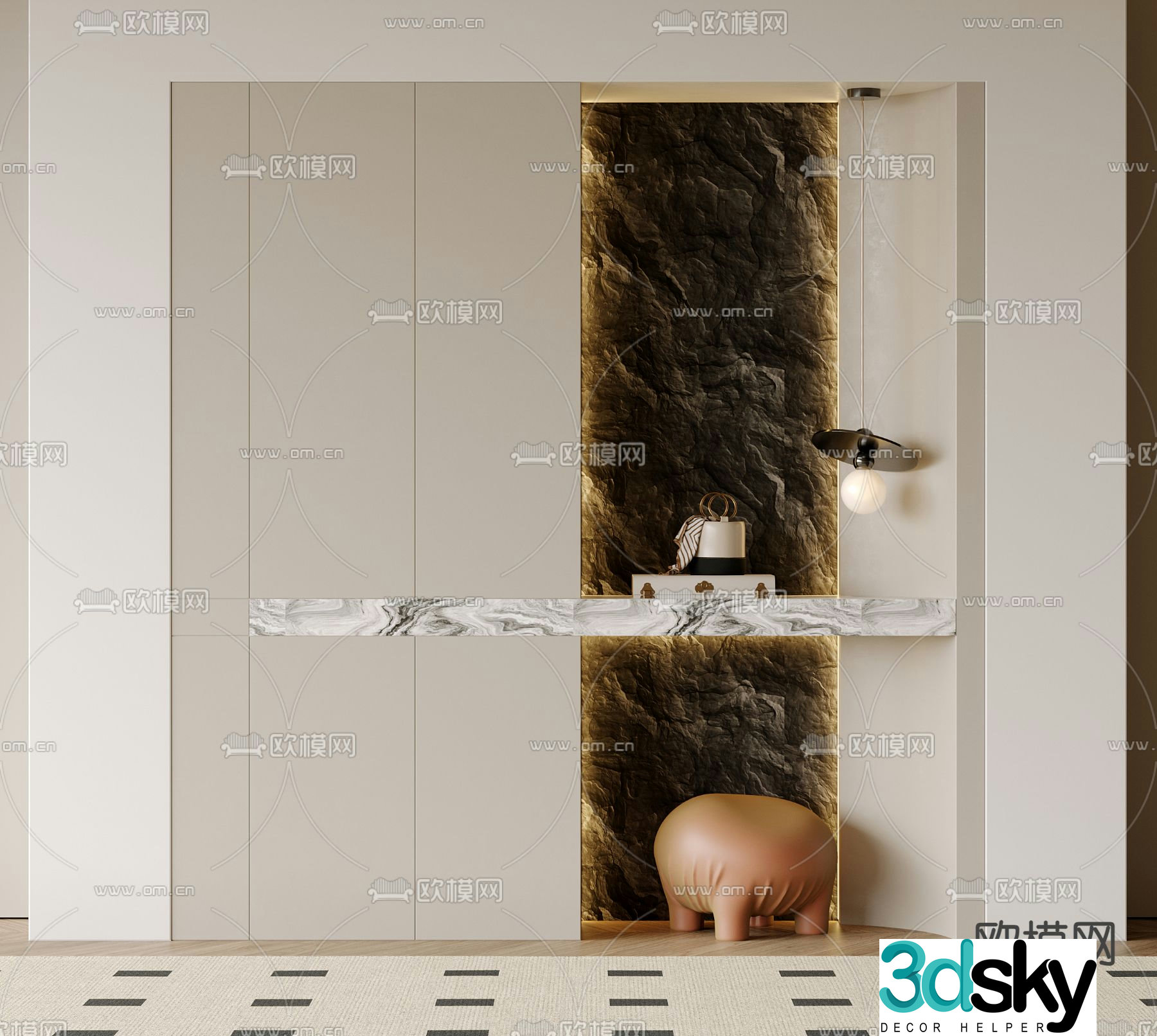 Entrance shoe cabinet 3D model