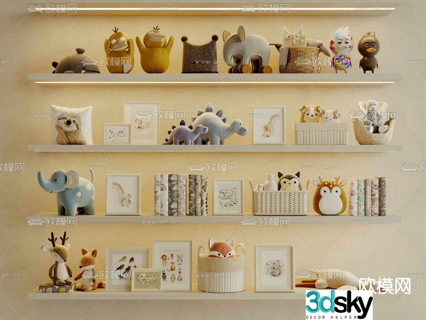Modern children’s plush toy 3d model