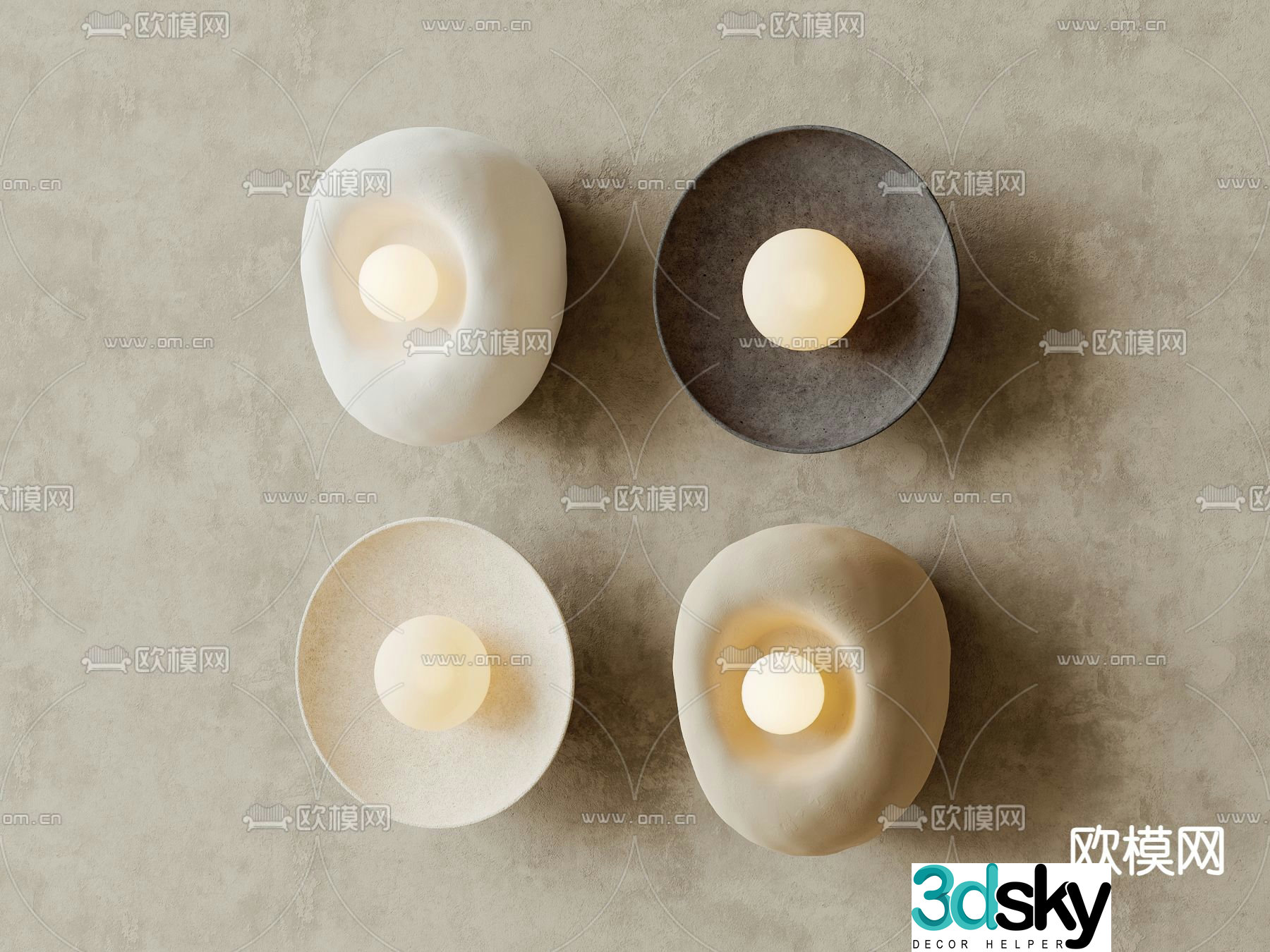 Wabi-sabi wall lamp 3d model