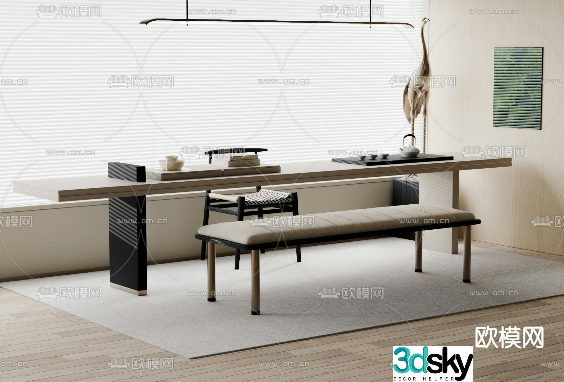 Modern tea table tea table 3d model