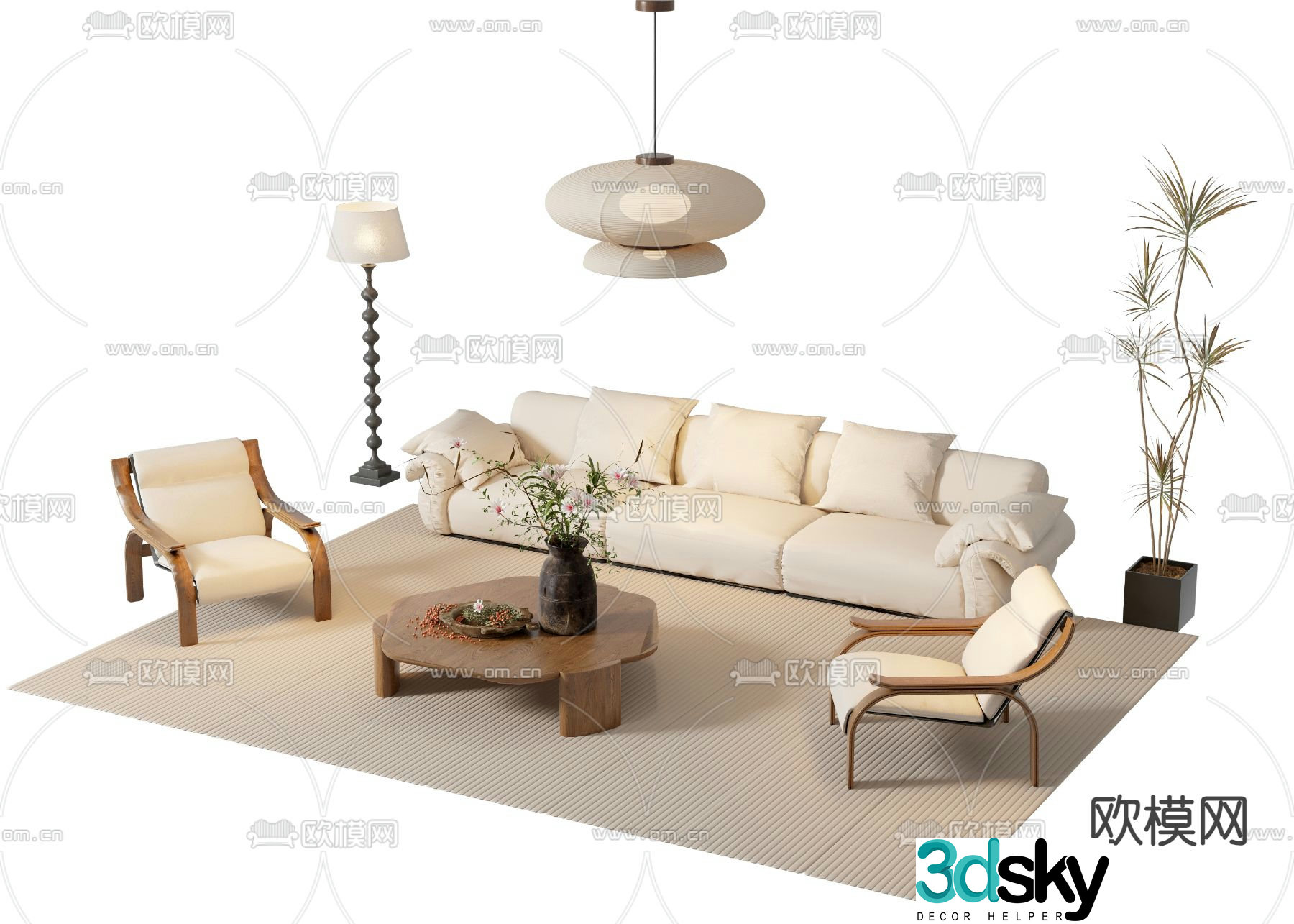 Medieval style modular sofa 3D model