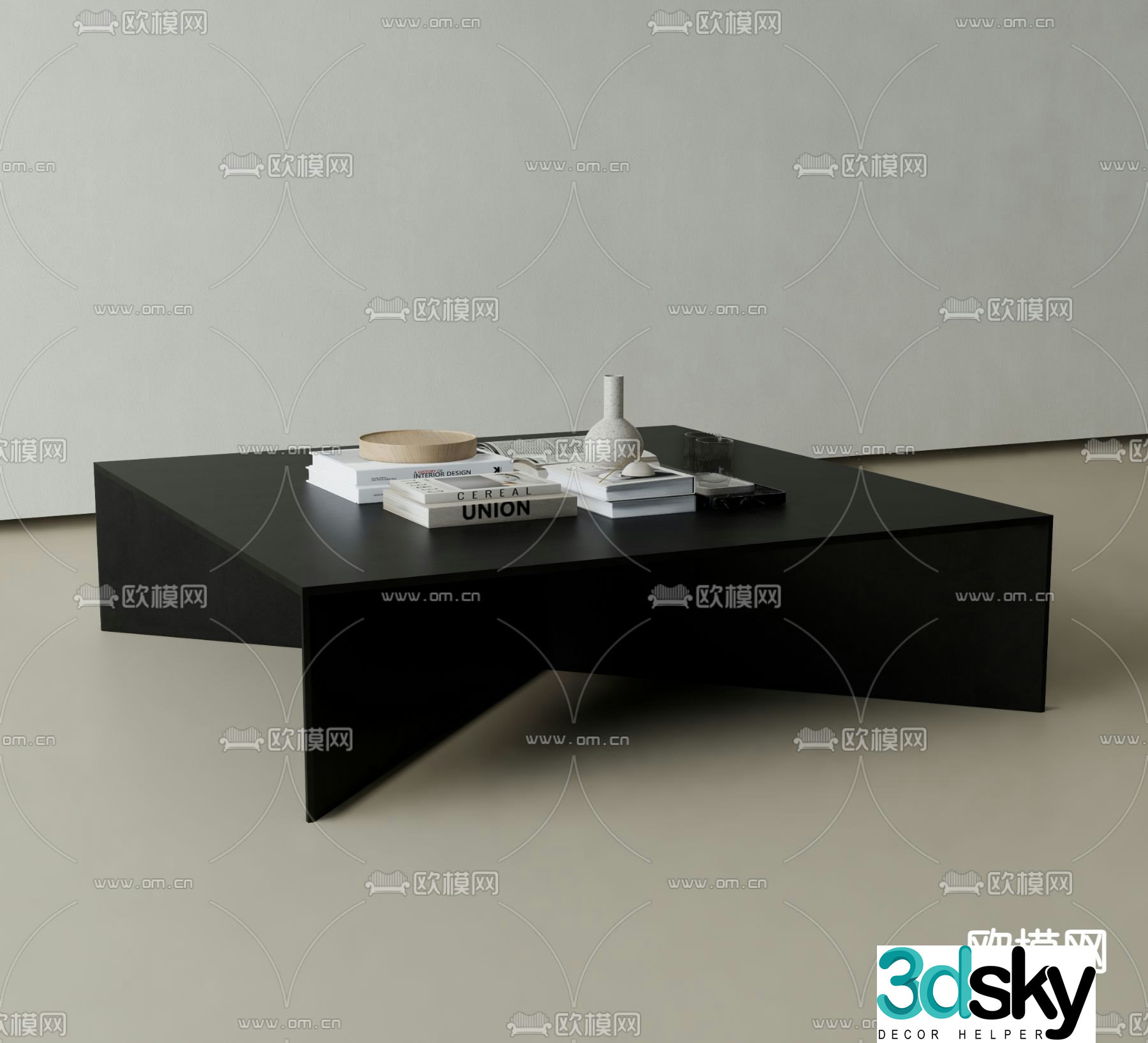 Square coffee table 3d model