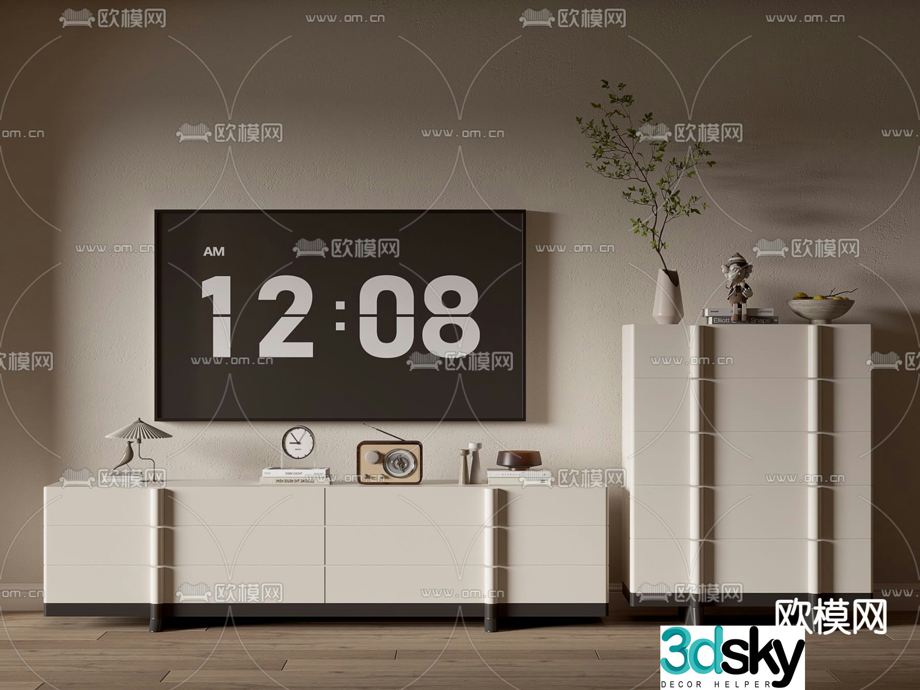 Modern TV cabinet side cabinet 3d model