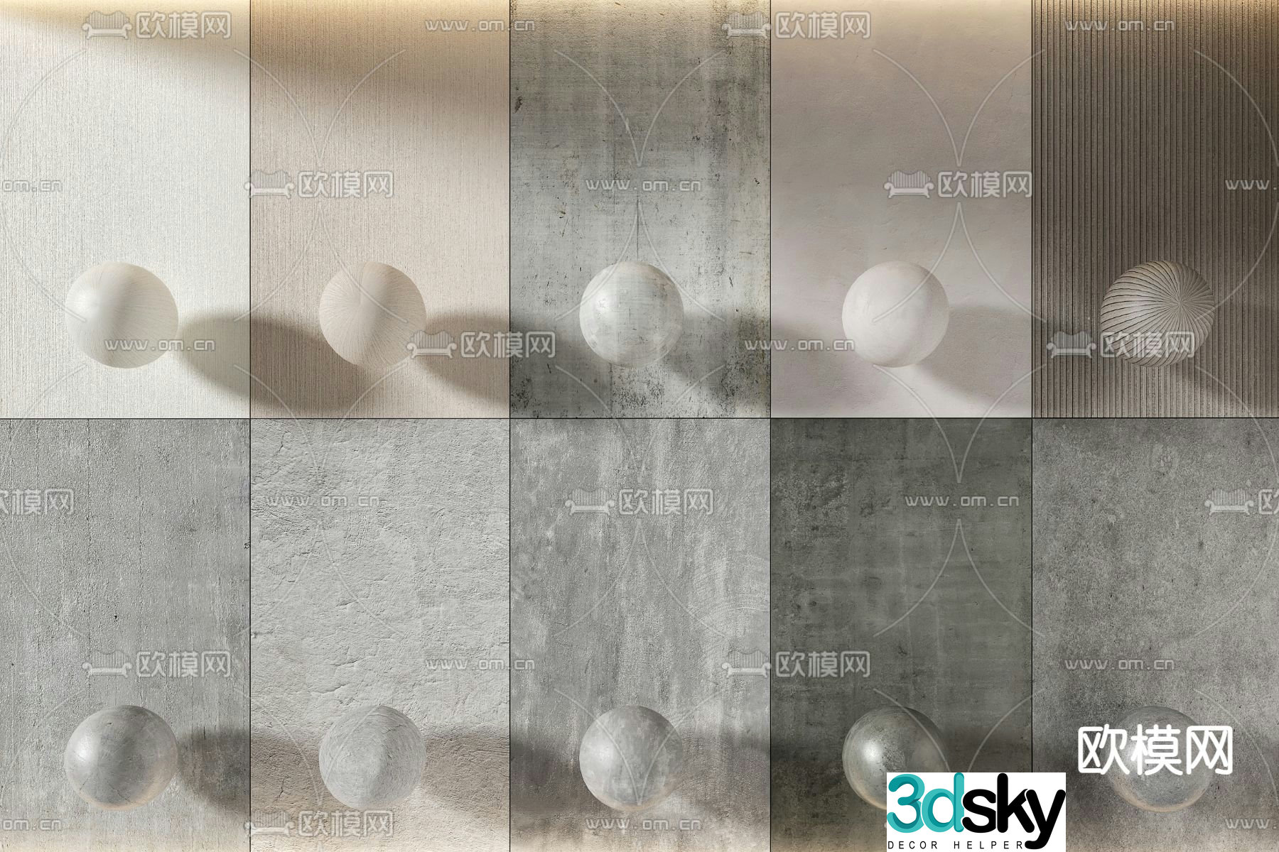 Art paint Micro-cement wall Real stone paint wall 3D model