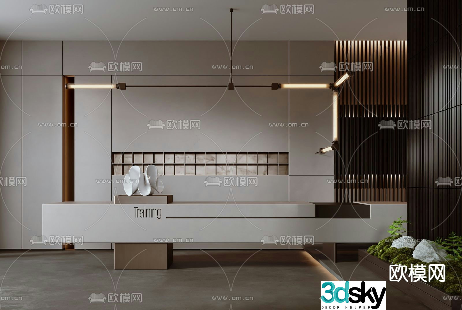 Company front desk reception desk service desk 3d model