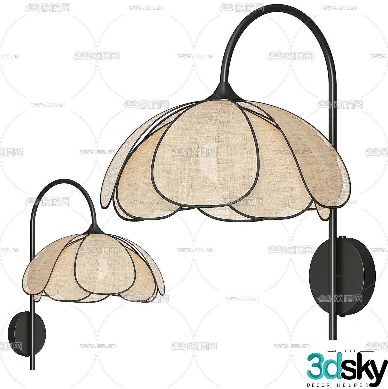 Vineyard wall lamp Flower wall lamp 3d model