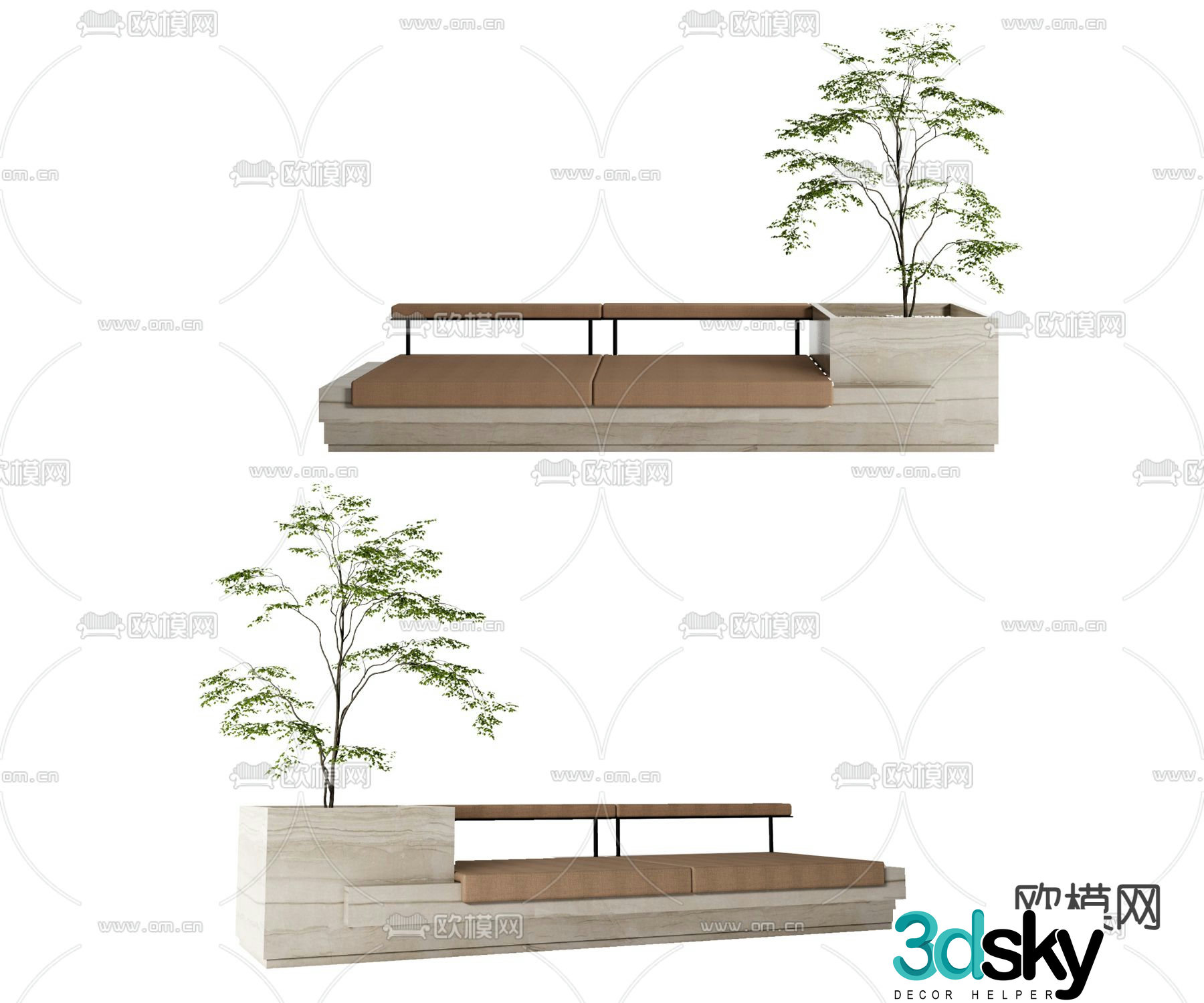 Office sofa booth sofa tree pool sofa 3D model