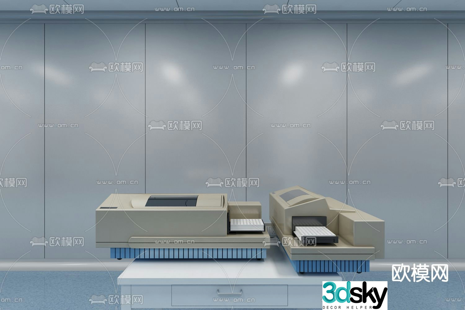Modern multifunctional microplate reader 3d model