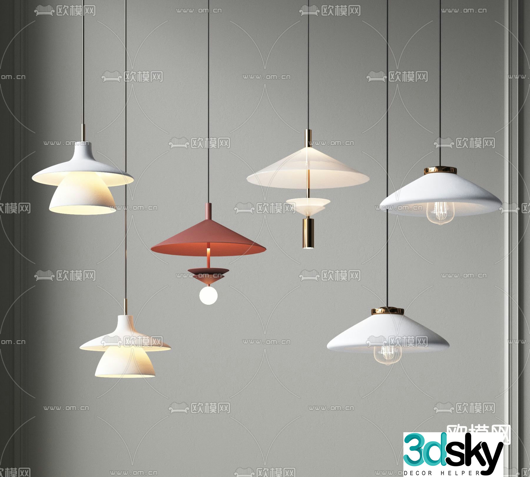 Modern art chandelier 3d model