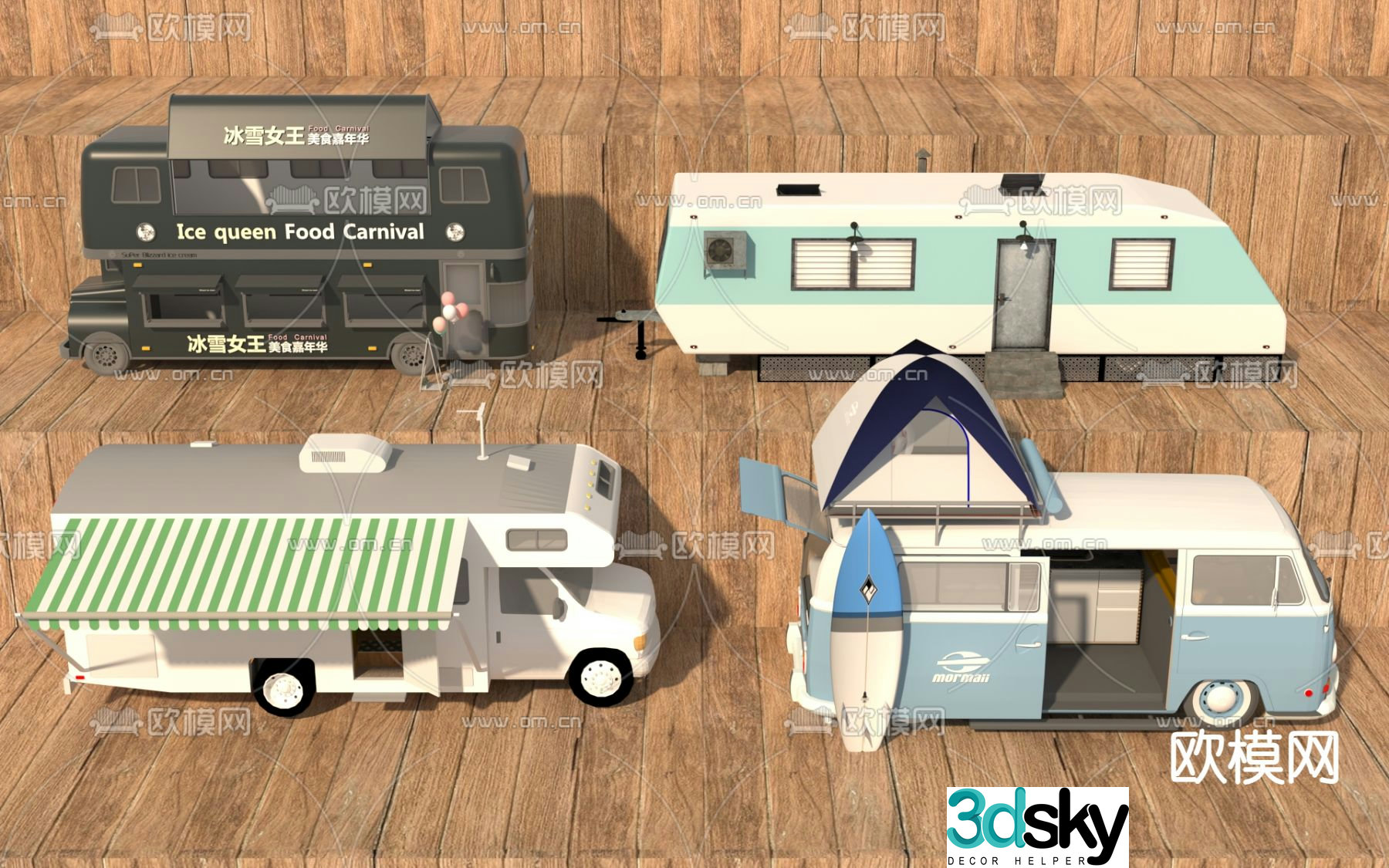 Modern camping tent 3d model
