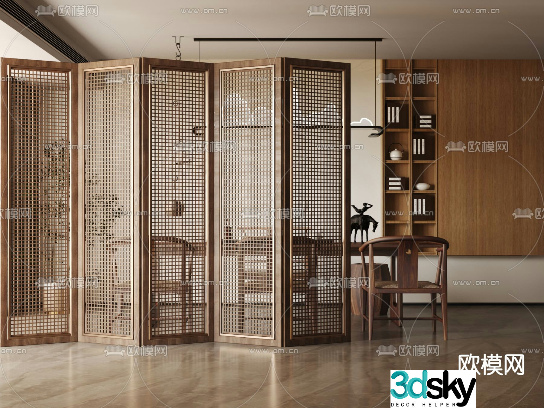 New Chinese screen 3D model
